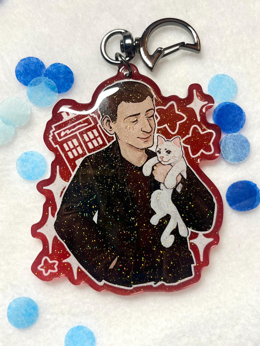 Ninth Doctor Cat Keychain