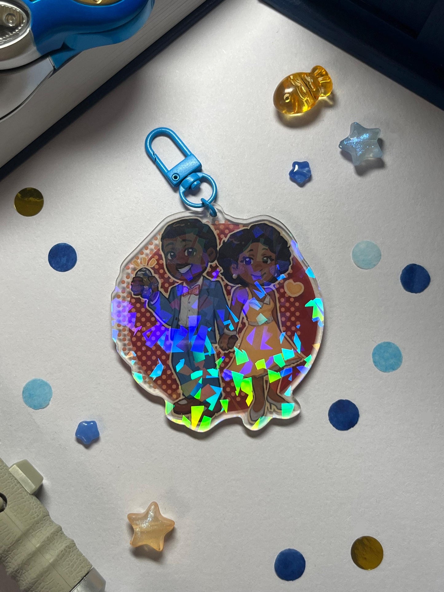 15th Doctor and Belinda Keychain