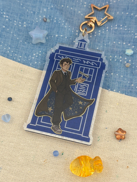 Tenth Doctor Tardis Keychain