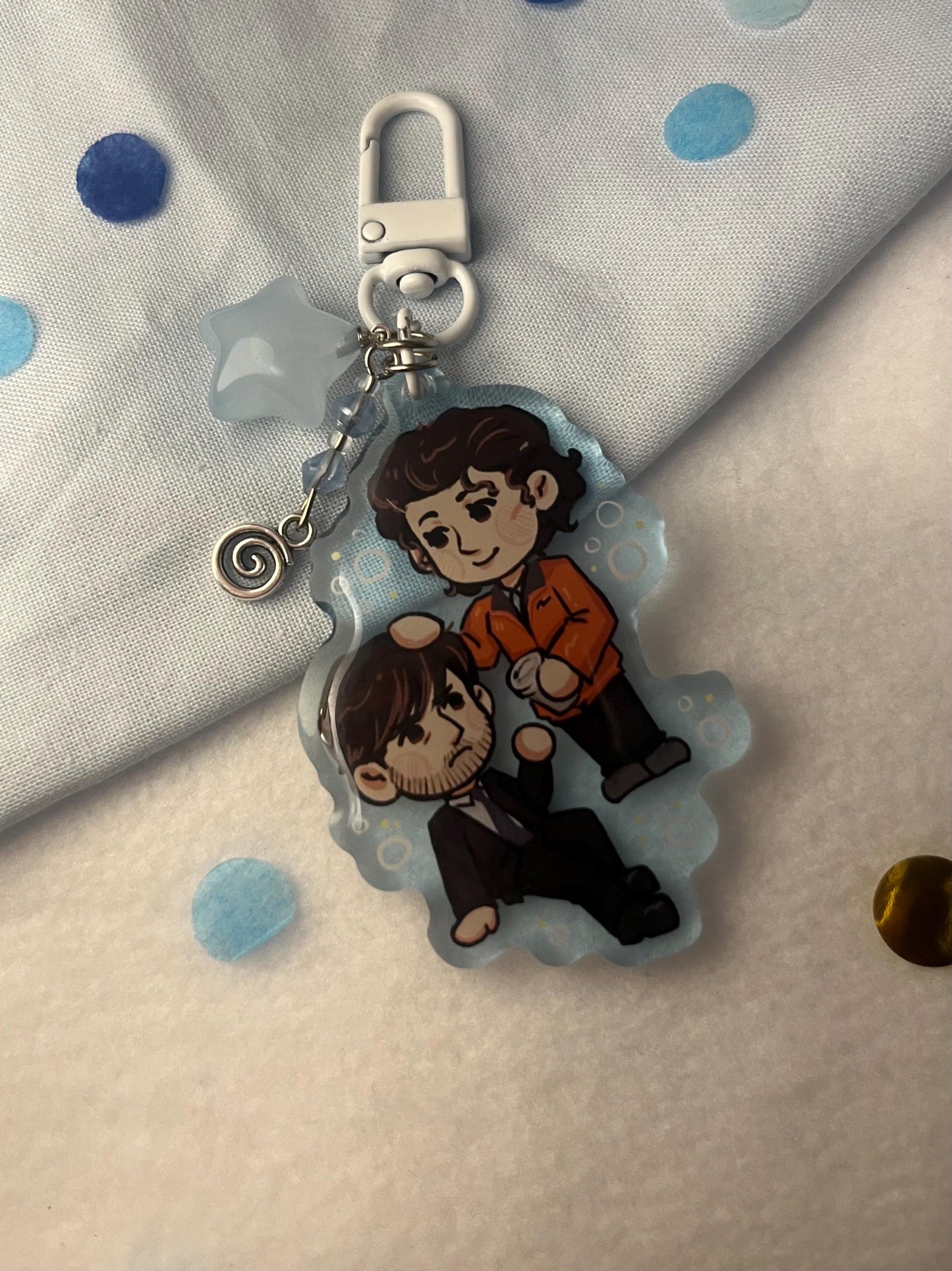 Alec and Ellie epoxy keychain!