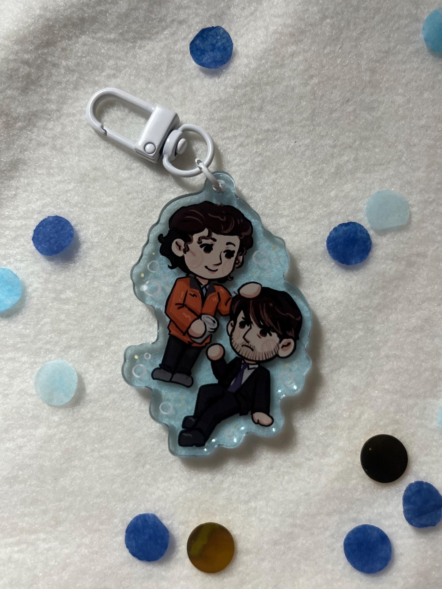 Alec and Ellie epoxy keychain!