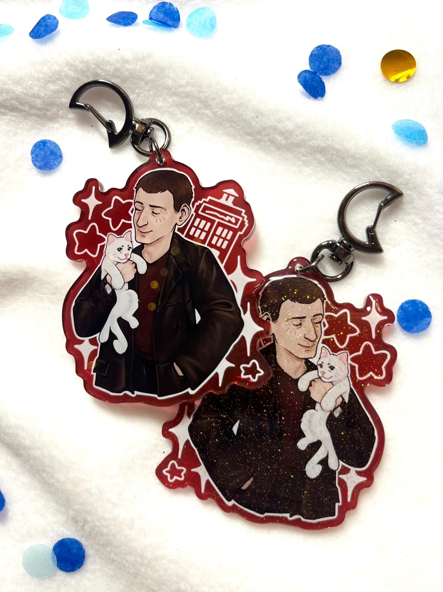 Ninth Doctor Cat Keychain