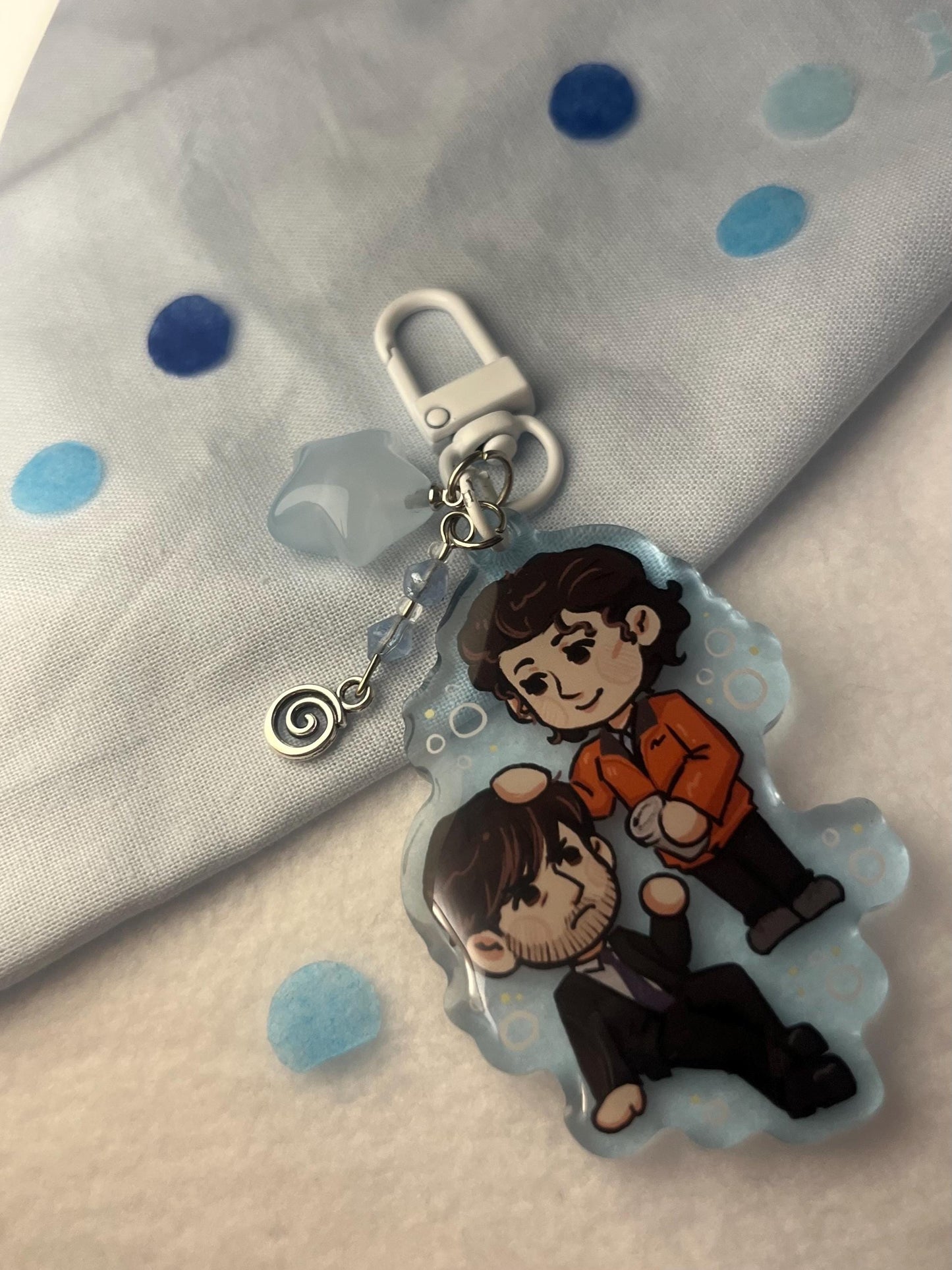 Alec and Ellie epoxy keychain!