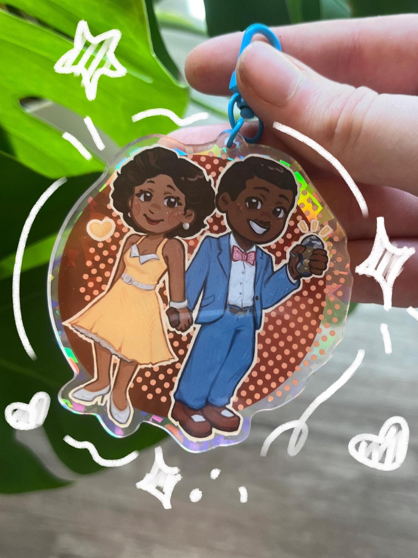 15th Doctor and Belinda Keychain