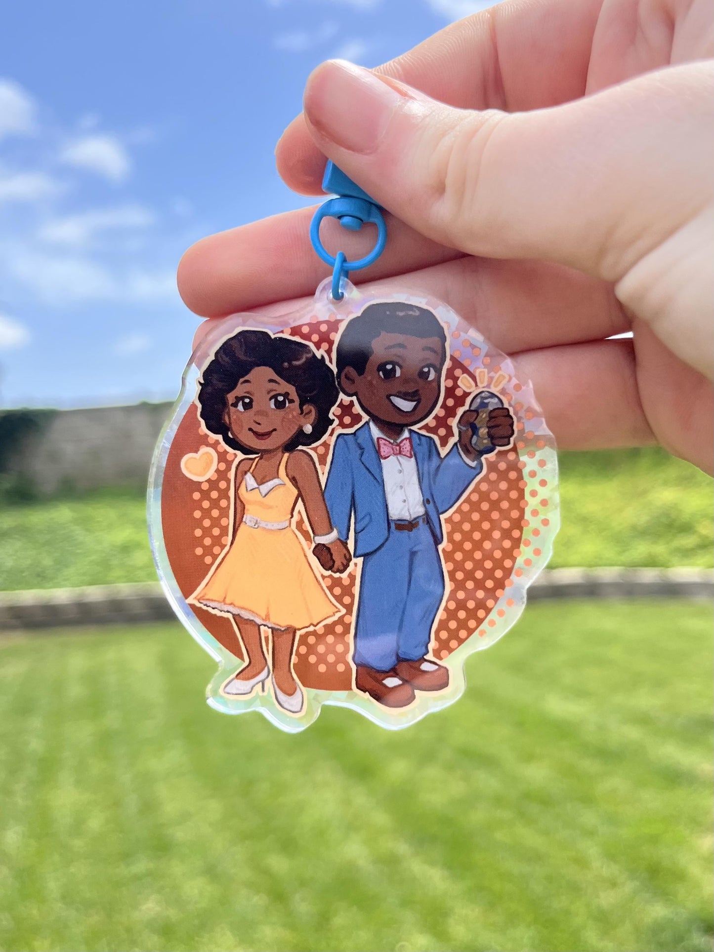 15th Doctor and Belinda Keychain