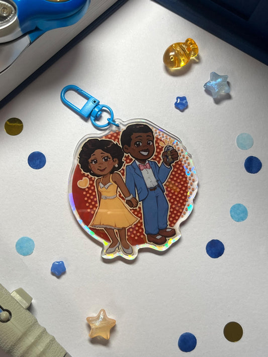 15th Doctor and Belinda Keychain