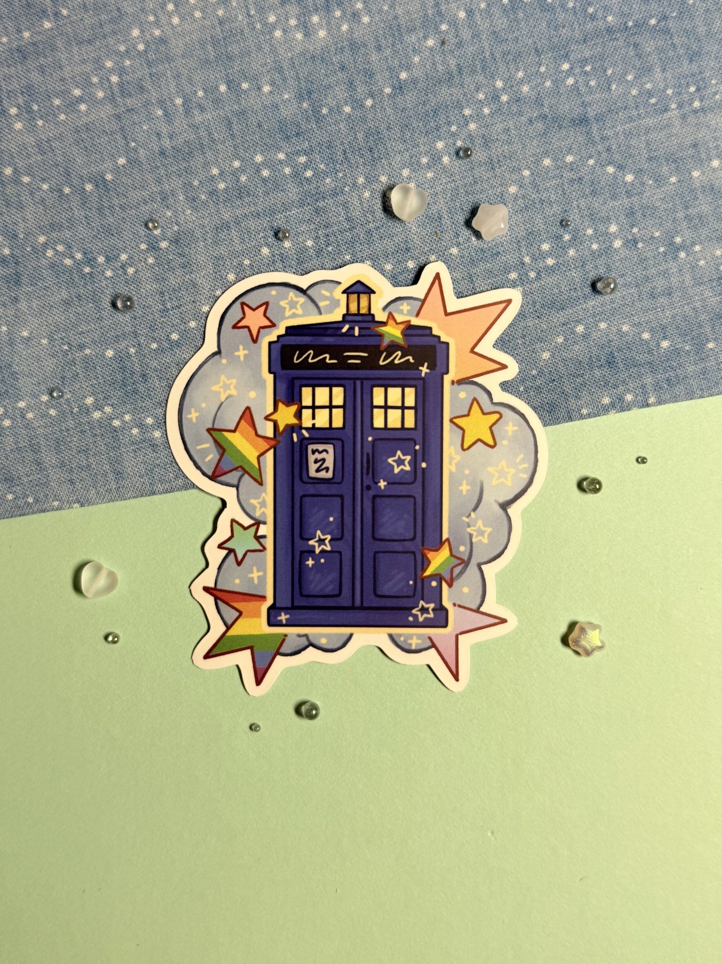Pride Tardis Stickers