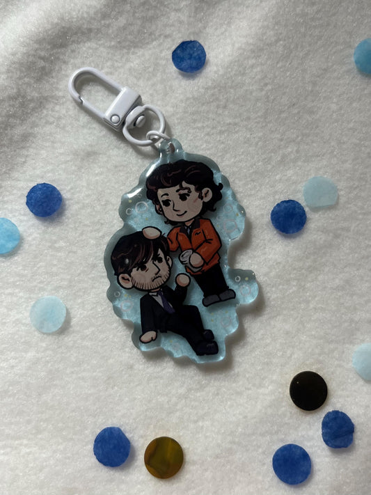 Alec and Ellie epoxy keychain!